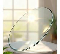 Générique Dessus De Table Ronde en Verre Trempé, Plateau De Table Basse Transparent, Protection De Tables en Verre Trempé Polyvalente(60CM(23.6IN))