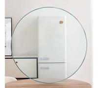 Générique Dessus De Table Ronde Verre Trempé 800 mm, Vitre Plaque Transparent à Bords Polis, Remplacement Plateau De Tables à Manger/Basse(32cm/12.6in)