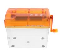 Générique Destructeur de Documents Manuel Portable A6 Mini Destructeur de Papier Transparent Orange Bac Intégré Outil de Coupe pour Bureau et Usage Domestique