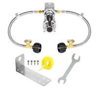 Générique Détendeur De Propane avec Manomètre,Détendeur Réglable avec Tuyau De 46 Cm - Système De Commutation Automatique Double Étape avec Manomètre Grill Maison Mobile Et Camping-Car