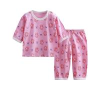Générique Deux pièces Costume de Pyjamas pour Filles,Ensemble Pyjama Unisexe Ensemble animé Enfants Colorier Col Rond Confortable Doux et Respirant 12 Mois-14 Ans