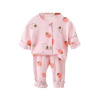 Générique Deux pièces Costume de Pyjamas pour Filles,Pyjama Enfant Fille Ensembles Pyjama Mignonne lot 2 Haut et Pantalon Manches Longues Doux Respirant Petites Filles garçons