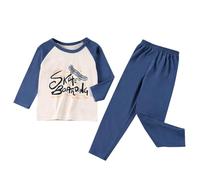 Générique Deux pièces Costume de Pyjamas pour Filles,Tenue décontractée Filles Ensemble Pyjama animé lot 2 Haut et Pantalon Manches Longues Idée Cadeau Petites garçons