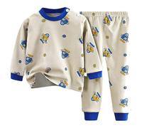 Générique Deux pièces Costume de Pyjamas pour Garçon,Tenue décontractée garçons Pyjama en Coton Loungewear décontracté Tenue Haut et Pantalon Manches Longues Idée Printemps Automne