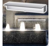 Générique Déversoir de Cascade extérieur - Kit de Cascade Personnalisable en Acier Inoxydable pour Bassin, Fontaine à déversoir pour Jardin extérieur/intérieur, Piscine, Bassin à carpes koï, (Couleur