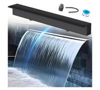 Générique Déversoir de Cascade extérieur - Kit de déversoir de Cascade sur Mesure pour Bassin, Fontaine de Jardin et de Piscine, idéal pour Les patios et Les Parcs Aquatiques (Noir, 170 cm/66,9 po)