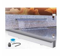 Générique Déversoir de Fontaine en Acier Inoxydable 304 pour Piscine - Déversoir à Chute Libre pour Cascades extérieures et bassins de Jardin, Bec verseur Noir de 40 cm (15,7 po)
