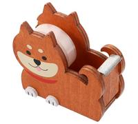 Générique Dévidoir de Ruban Adhésif en Bois Forme Chien Marron Foncé Coupe-Ruban Précis Porte-Rouleau Compact et Portable pour Bureau Maison Loisirs Créatifs et École Dévidoir Washi