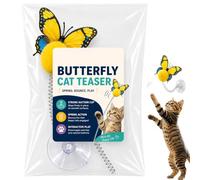 Générique d'exercice pour Chat Canne à pêche Ressort Papillon Ventouse | Jouet Anti-Ennui Pour Chaton Pour Soulager L'Ennui À La Maison Intérieur Balcon Salon Appartement