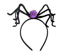 Générique Diadème Araignée Halloween - Serre-Tête Effrayant Toile d'Araignée Noire en Peluche,Pour Adulte Enfant Fête Déguisement Soirée Dansante