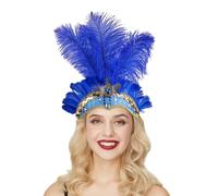 Générique Diadème Serre Tête Plumes et Paillettes Coiffe pour Costume de Mascarade Cosplay Costume pour Danseuse Brésilienne Accessoire Soirée à Thème Party Sexy