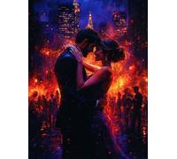 Générique Diamond Painting Amour, 5D Diamond Painting Adulte Grand Format Danse Kit Broderie Tableau Diamant Adulte Complet Round, Diamant Point de Croix Peinture, Cadeau Femme 80x120cm 0-TI39