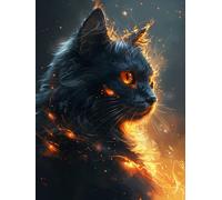 Générique Diamond Painting Chat Diamond Painting Adulte Animal, Peinture Diamant, 5D Broderie Diamant Activité Manuelle Adulte DIY Round Strass Artisanat Kits pour Murale Décoration 70x100cm 4-AS86