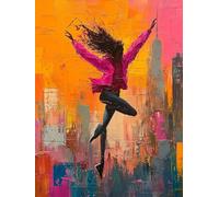 Générique Diamond Painting Danse, 5D Diamond Painting Adulte Grand Format Abstrait Kit Broderie Tableau Diamant Adulte Complet Carré, Diamant Point de Croix Peinture, Cadeau Femme 60x90cm U-V571