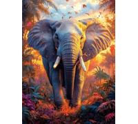 Générique Diamond Painting éLéPhant Diamond Painting Adulte Fleur, Peinture Diamant, 5D Broderie Diamant Activité Manuelle Adulte DIY Carré Strass Artisanat Kits pour Murale Décoration 30x40cm J-LN51