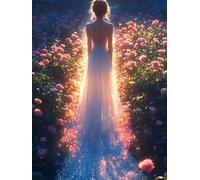 Générique Diamond Painting Femme Diamond Painting Adulte Fleur, Peinture Diamant, 5D Broderie Diamant Activité Manuelle Adulte DIY Round Strass Artisanat Kits pour Murale Décoration 40x60cm I-FK28