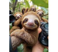 Générique Diamond Painting Paresseux, 5D Diamond Painting Adulte Grand Format Animal Kit Broderie Tableau Diamant Adulte Complet Runde, Diamant Point de Croix Peinture, Cadeau Femme 40x60cm X-9189C65