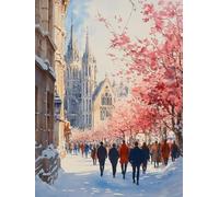 Générique Diamond Painting Rue Diamond Painting Adulte éGlise, Peinture Diamant, 5D Broderie Diamant Activité Manuelle Adulte DIY Runde Strass Artisanat Kits pour Murale Décoration 60x90cm 4-G911F21