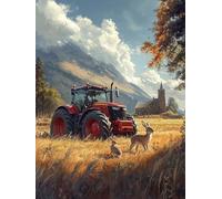 Générique Diamond Painting Tracteur, 5D Diamond Painting Adulte Grand Format Lapin Kit Broderie Tableau Diamant Adulte Complet Runde, Diamant Point de Croix Peinture, Cadeau Femme 60x90cm 8-835675