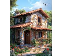 Générique Diamond Painting Villa Diamond Painting Adulte Fleur, Peinture Diamant, 5D Broderie Diamant Activité Manuelle Adulte DIY Runde Strass Artisanat Kits pour Murale Décoration 60x90cm C-Z803Y57