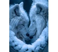 Générique Diamond Painting Wolf, 5D Diamond Painting Adulte Grand Format Neige Kit Broderie Tableau Diamant Adulte Complet Carré, Diamant Point de Croix Peinture, Cadeau Femme 80x120cm P-3O53