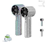 Générique Diamond Portable Fan, Diamond Handheld Mini Fan, Rechargeable Silent Desktop Fans, with LED Light, USB Rechargeable, for Travel Office Outdoor, Makeup (Mix)