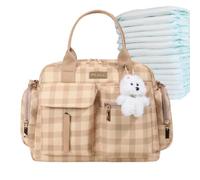 Générique Diaper Tote Bag Small Plaid Handle Large Capacity Essentials Tote | Door Porch Entryway Christmas Tree Home Bedroom Office Living Room Festive Hanging Display Ornament