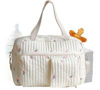 Générique Diaper Tote, Flower Pattern Shoulder Tote Diaper Bags, Large Capacity Kids Organizer Bag for Travel Work Gym School Hospital Vacation Beach Park Shopping Picnic Camping and Parents