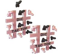 Générique Dic Tac Toe magnétique, Jeu de Tic Tac Toe magnétique Amusant pour Adulte avec pièces d'impression 3D effrontées, Aimant de réfrigérateur interactif, Cadeau Amusant pour fête, Cuisine (2PC)