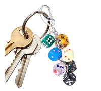 Générique Dice Keyring - Decorative Key Holder for Accessories | Transparent Dice Beads with Alloy Loop, Playful Charm for Key Organization Home Travel Fashion, Travel Gear