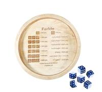 Générique Dice Tray - Rolling Surfaces Board, Tabletop Games Set, 13.78 inches Wooden Round Storage Holder Set | Family Night Entertainment Game Kit, Portable Travel Camping Use