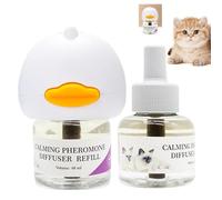 Générique Diffuseur Apaisant Chat - 48ml x2 Liquide Chat Calmant Électrique | Spray Féro-Mones Naturelles Plug-in | Réduit Stress Anxiété Multi-Chats Adaptation Nouveau Environnement Maison Bureau