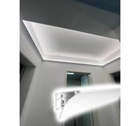Générique Diffuseur de moulure de Plafond intérieur, Garniture de goulotte LED en Aluminium pour éclairage indirect, diffuseur de Bande LED linéaire pour théâtres, placards, armoires (15 m/49,2 pi)