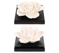 Générique Diffuseur de Parfum en Céramique, Lot de 2 Fleurs Aromathérapie | Plâtre, Usage pour Huile Essentielle ou Parfum, Salon et Bureau, Format Compact