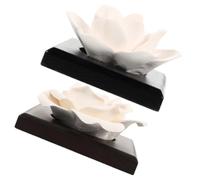 Générique Diffuseur Passif Fleur Céramique 2 Pièces pour Parfum et Huile | Plâtre Céramique, Décor de Bureau, Usage Voiture et Étude, Format Compact en Lot de 2
