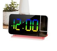 Générique Digital Alarm Clock - 16.8x9.7x4cm Adjustable Brightness with 7 Color Lights, Touch-Controlled Modern Projection LED Alarm Clock,for Bedrooms Living Rooms Kitchens Desk Nightstand Table
