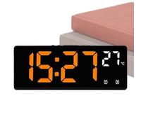 Générique Digital Alarm Clock - LED Bedside Timer | Smart Display with Temperature Monitor, Snooze Function with Adjustable Brightness, Bedroom Desk Accessory for Study Room, Loud Alert Clock