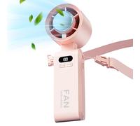 Générique Digital Display Handheld Fan - USB Rechargeable High Speed Portable Fan, Type-C Rechargeable,Fast Charging Cooling Ventilation Tool For Camping Travel School Home Kitchen Car Outdoor Use