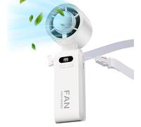 Générique Digital Display Handheld Fan - USB Rechargeable High Speed Portable Fan, Type-C Rechargeable,Fast Charging Cooling Ventilation Tool For Camping Travel School Home Kitchen Car Outdoor Use