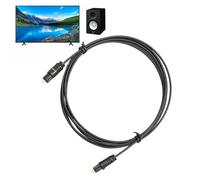Générique Digital Optical Audio Cable - 1.5m Fiber Optic, Metal Plug Connector, High-Quality Signal Transmission, Flexible Jacket Design | Home Theater System, TV Sound Bar, Speaker Setup, Connection