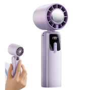 Générique Digital Portable Fan - Foldable Mini Fan, Handheld Rechargeable with Staying Cool, Quiet Blower, Blower Accessories, Travel Tool for Outdoor Summer Beach Vacation Commuting Camping Fishing