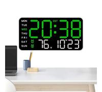 Générique Digital Wall Clock - LED 21.5cm, LED Wall Clock, Large Display | Temperature Date View, Clear Visibility, Battery Walls Clocks, Temperature Clocks for Bedroom, Office, Living Room, Gym