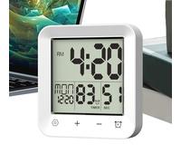 Générique Digital Wall Clock, Temperature Display Timer, Countdown Clock for Bathroom Use, Practical Wall Mount Timer Accessory for Adults Spa Exercise Cooking Video, Games Meetings Homework Bedroom