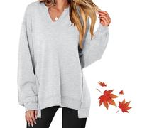 Générique Diligentup Womens Oversized Sweatshirt V Neck Long Sleeve, WomensLightweight Color Block Loose Fit Casual Top, Fashionable (#4,S)
