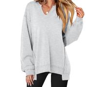 Générique Diligentup Womens Oversized Sweatshirt V Neck Long Sleeve, WomensLightweight Color Block Loose Fit Casual Top, Fashionable (#4,TTG)