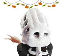 Générique Dinosaur Costume, Plush Skeleton Dinosaurs Halloween Outfit, Fun Cosplay Dress-Up Suit, 1 Set Black & White for Men Women Kids Adults Performance Average size