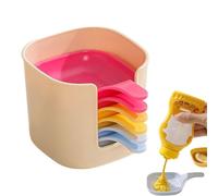 Générique Dipping Bowls Set, Small Sauce Plates, 6 Piece Reusable Containers, Condiment Dishes with Stand, Ideal for Home, Kitchen, Camping, Lunch, Picnic, Bbq, Dinner, 3.62x4.92x3.15 Inches