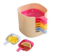 Générique Dipping Sauce Cups, 6-Piece Small Sauce Bowl and Plate Set with Stand, Mini Containers for Seasoning, Dressing, BBQ, Camping, Picnic, Lunch, Dinner, Kitchen Use