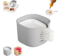 Générique Dipping Sauce Plate and Holder Set, 2Pcs Holder Set & Dipping Sauce Plate, Mini Home Kitchen Seasoning Sauce for Ketchup, Soy, Barbecue and Party Dinner Versatile Use (1Pcs*White)