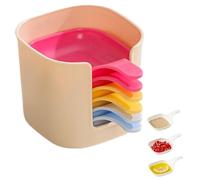 Générique Dipping Sauce Plate And Holder Set, 6 pcs Dipping Sauce Plate And Holder, Mini DippingBowls with Handle, for Ketchup, Soy, Barbecue and Party Dinner (Color Mix)